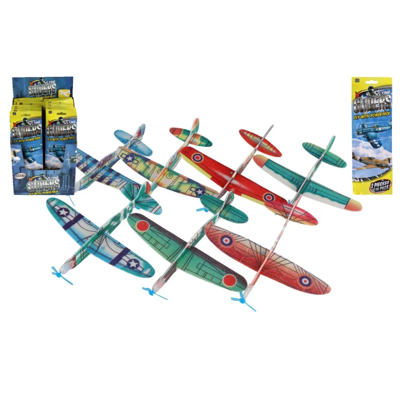 Teddies Lietadlo hádzacie penové 18cm mix druhov v sáčku 24ks v boxe