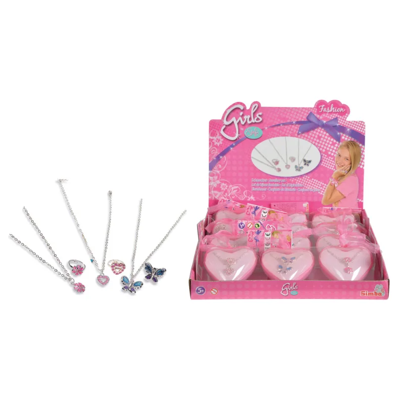 Simba Steffi Love Girl Simba Prsteň a náhrdelník v srdiečkovej krabičke, 6 druhov
