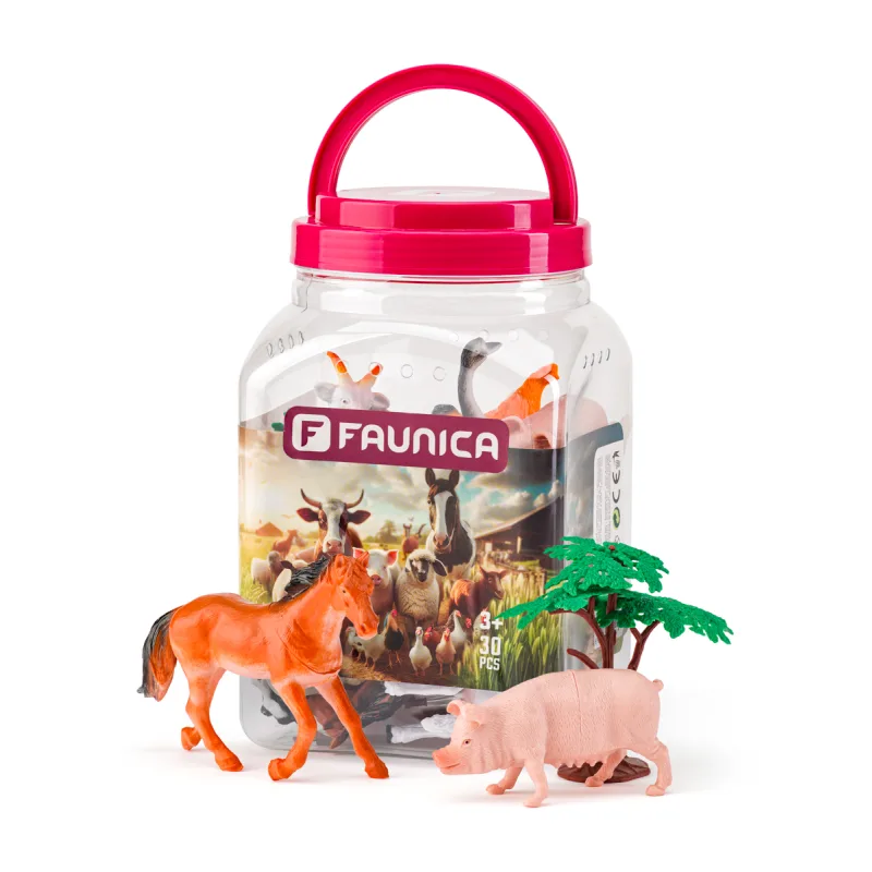 FAUNICA Zvieratká figúrky sada v MEGA tube - Farma