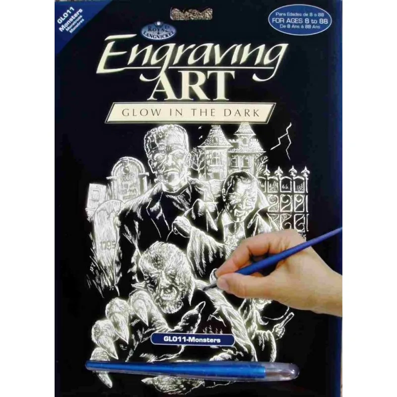 Royal Langnickel škrabací obrázek Příšery svítící ve tmě, 25x20 cm