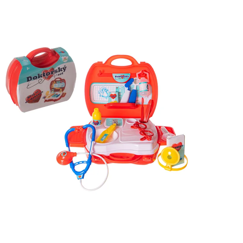 Teddies Sada doktor/lekár plast v plastovom kufríku 24x22x9cm v sáčku