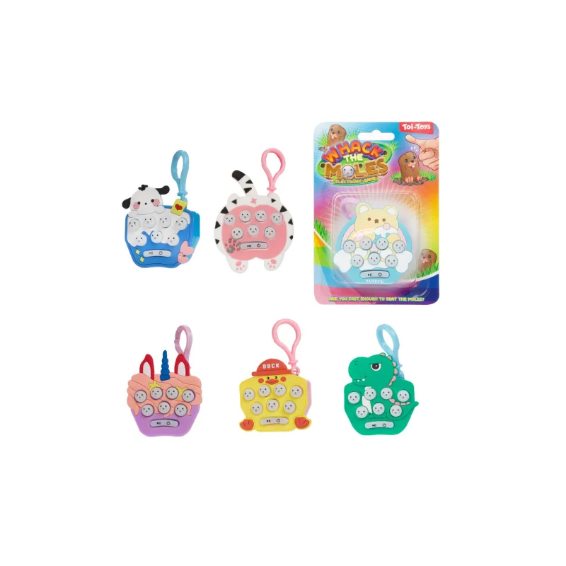 Teddies Hra postrehové/pamäťové zvieratko plast na batérie so svetlom so zvukom mix druhov na karte 11x16cm