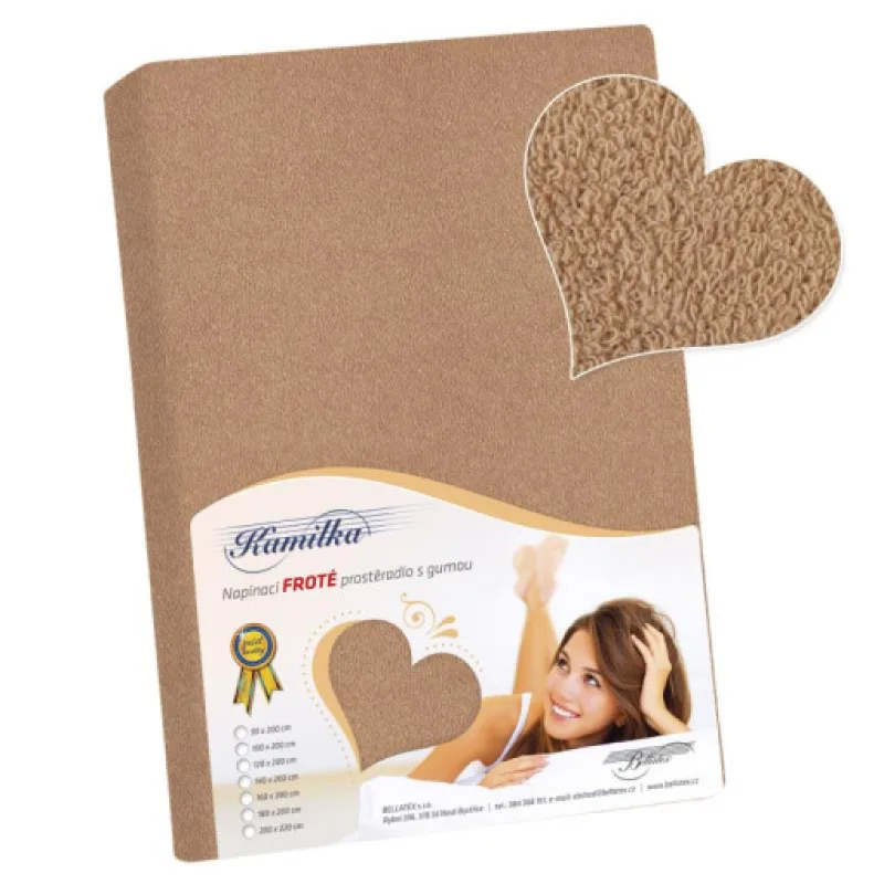 Bellatex Prostěradlo froté, oříškové - 120x200 cm