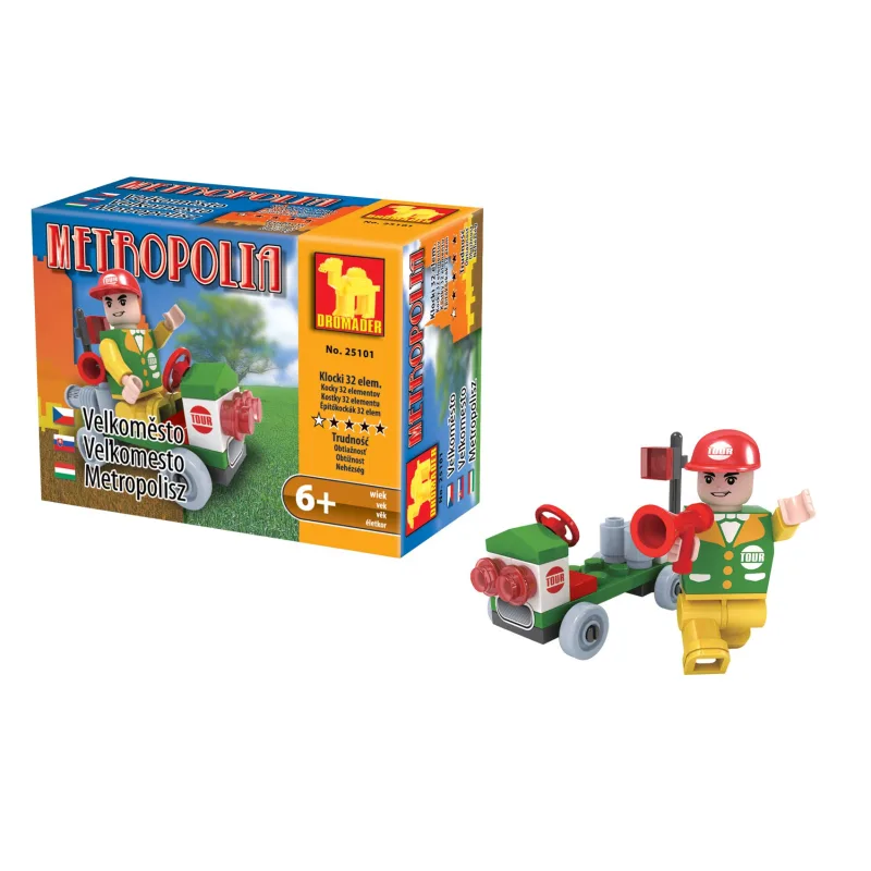 Dromader Stavebnica Dromader Auto 25101 32ks v krabici 9,5x7x4,5cm