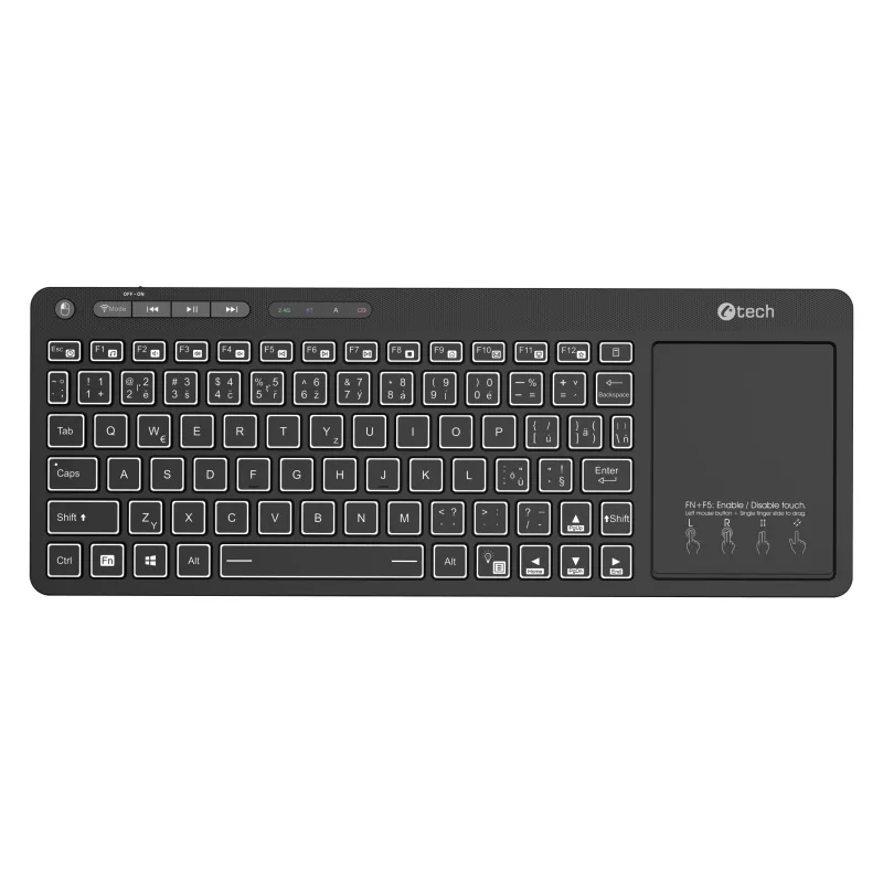 Klávesnice C-TECH WLTK-03, Dual, Touchpad WLTK-03