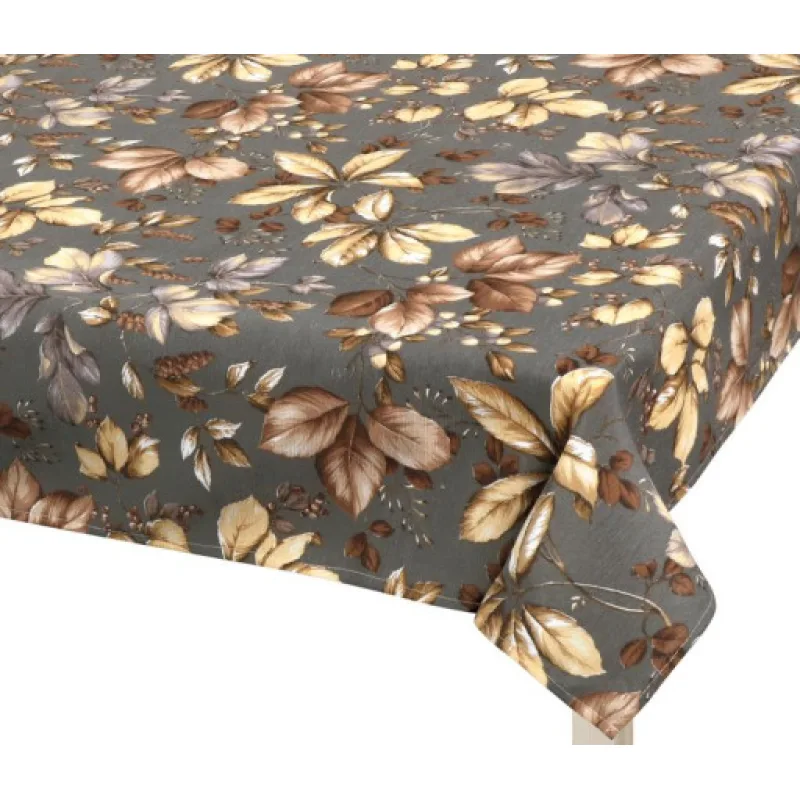 Bellatex Ubrus EMA, Listí šedo-hnědé - 120x160 cm