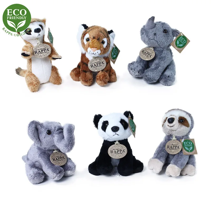 Rappa Plyšové zvieratá exotické sediace 13 - 15 cm ECO-FRIENDLY