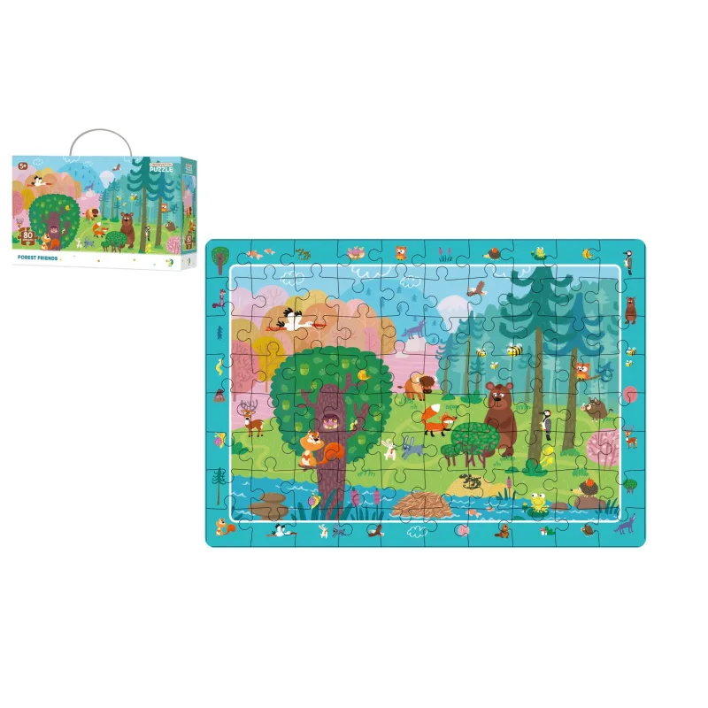 DODO Puzzle Priatelia z lesa 45x31cm 80 dielikov v krabici 25x16x6,5cm