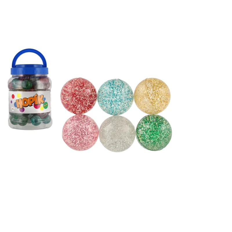 Teddies Loptička/skákajúca loptička s trblietkami 3,2cm 6 farieb