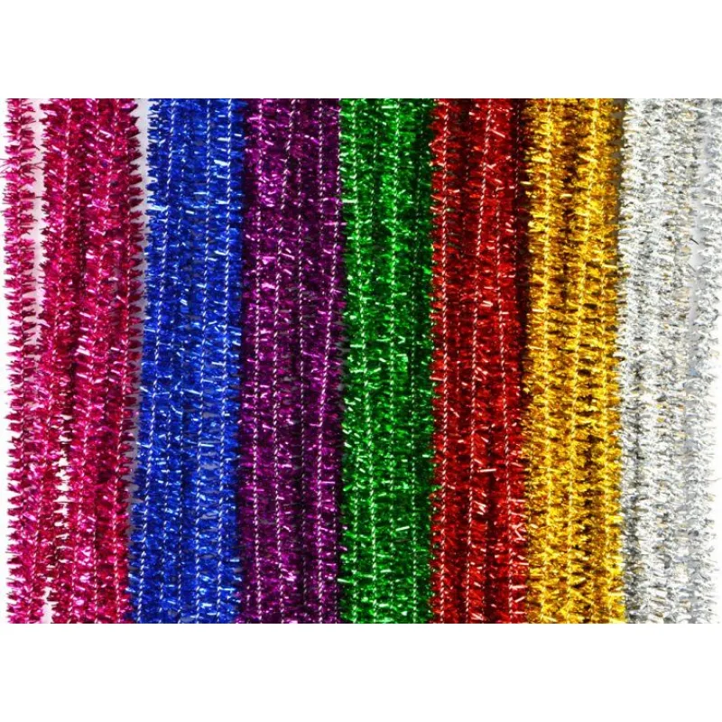 Chlupaté drátky Třpytivé, mix barev 50ks, 6mm x 30 cm