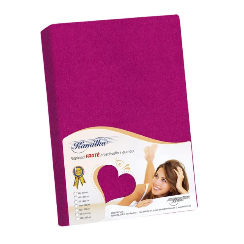 Bellatex Prostěradlo froté, fuchsie - 120x200 cm