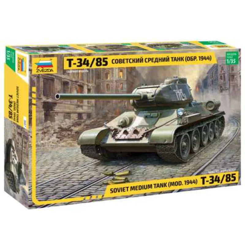 Zvezda Model Kit tank 3687 - Sovietsky stredný tank T-34/85 (1:35)