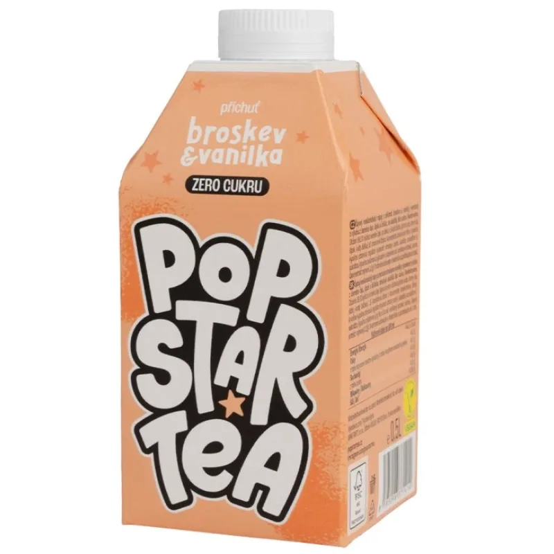 POPSTAR by Calin POPSTAR Tea ZERO broskyňa & vanilka 0,5l by Calin