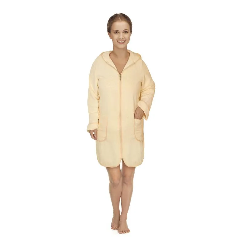 Bellatex dámský froté župan dámský na zip béžový - vel. XL