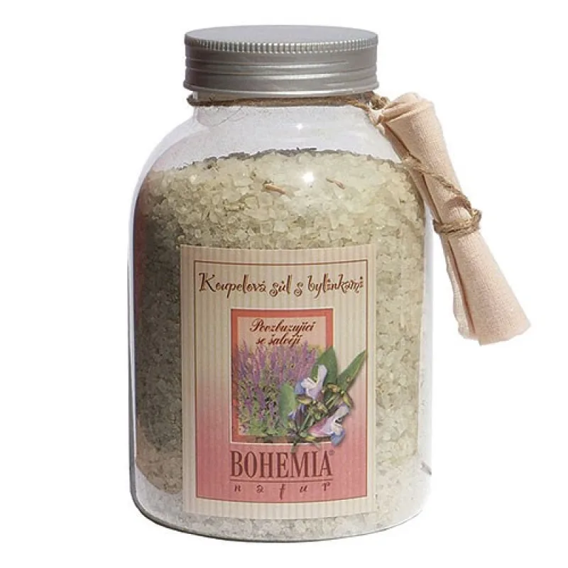 Koupelová sůl s bylinkami 1200 g povzbuzující se šalvějí