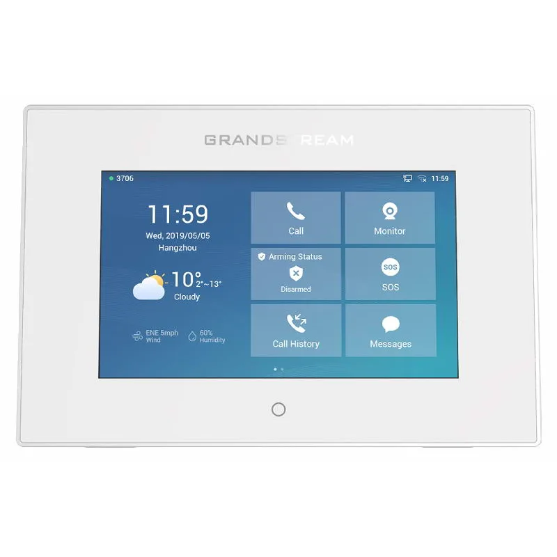 Grandstream GSC3570 SIP interkom a řídicí stanice, 7" bar.dotyk.displ, 4SIP,alarm 4xIN a 1xOUT, WiFi GSC3570