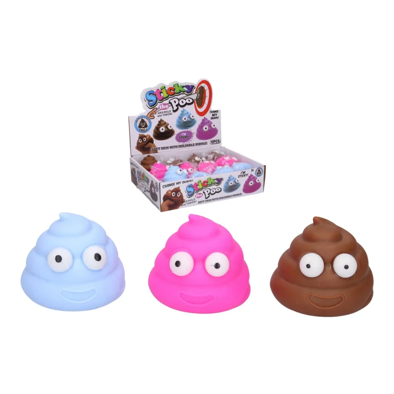 Wiky Hovínko mačkacia antistresová guma 6cm elastické tvarovateľné 3 farby