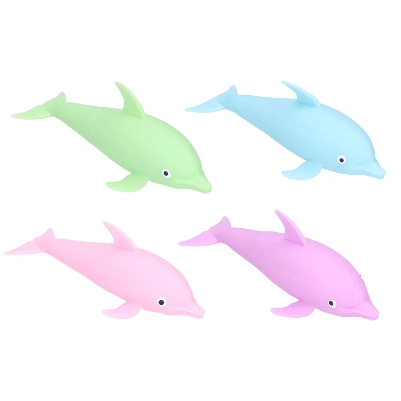 Wiky Delfín stláčací antistresový svietiaci silikón 16cm na batérie 4 farby