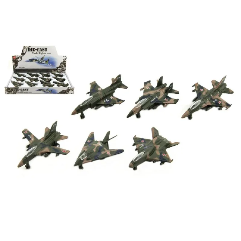 Teddies Lietadlo/stíhačka vojenská kov/plast 9cm