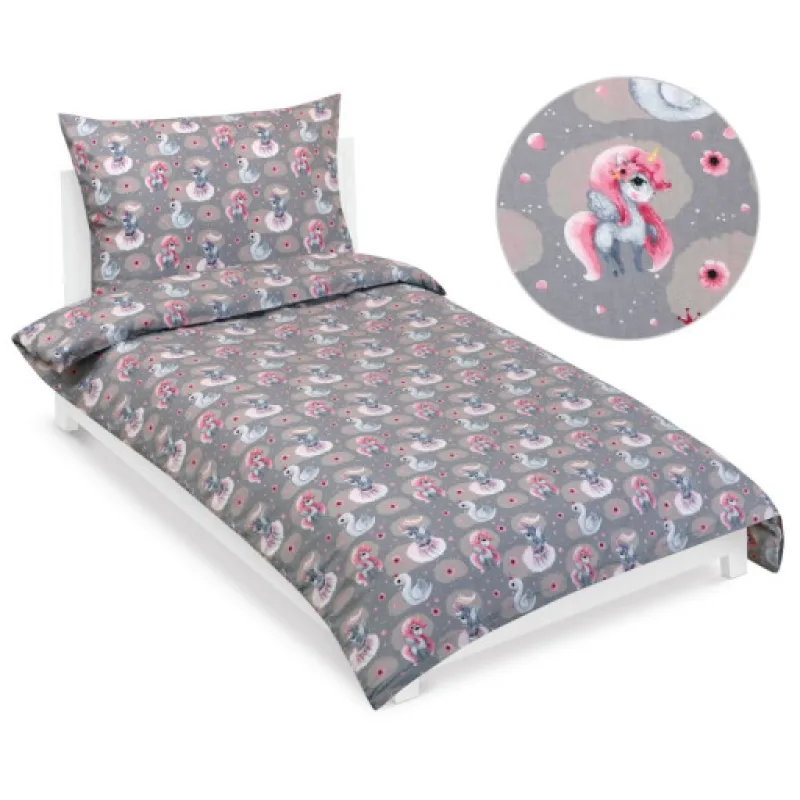 Bellatex Povlečení bavlněné Junior, Jednorožec a labuť - 140x200, 70x90cm