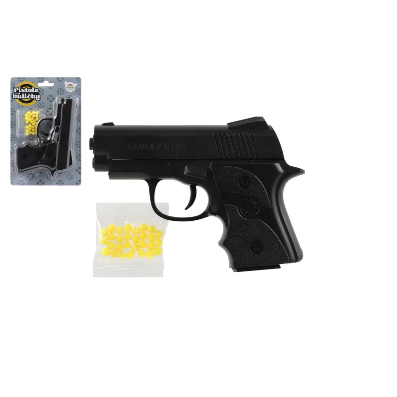 Teddies Pištoľ na guličky plast 14cm + guličky na karte 13x20cm