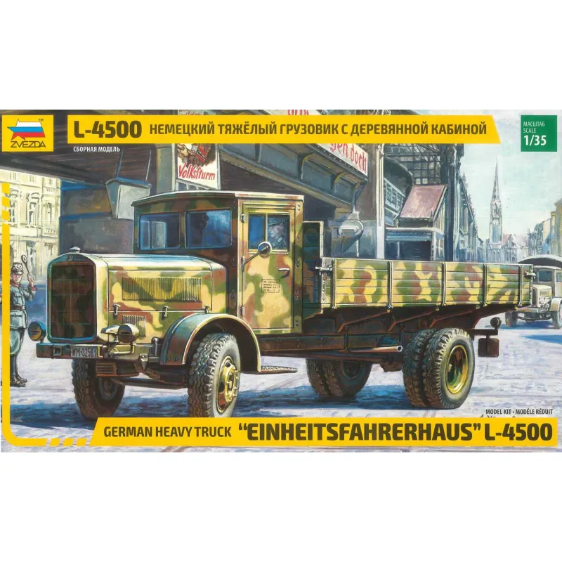 Zvezda Model Kit military 3647 - L-4500 Einheitsfahrerhaus (RR) (1:35)