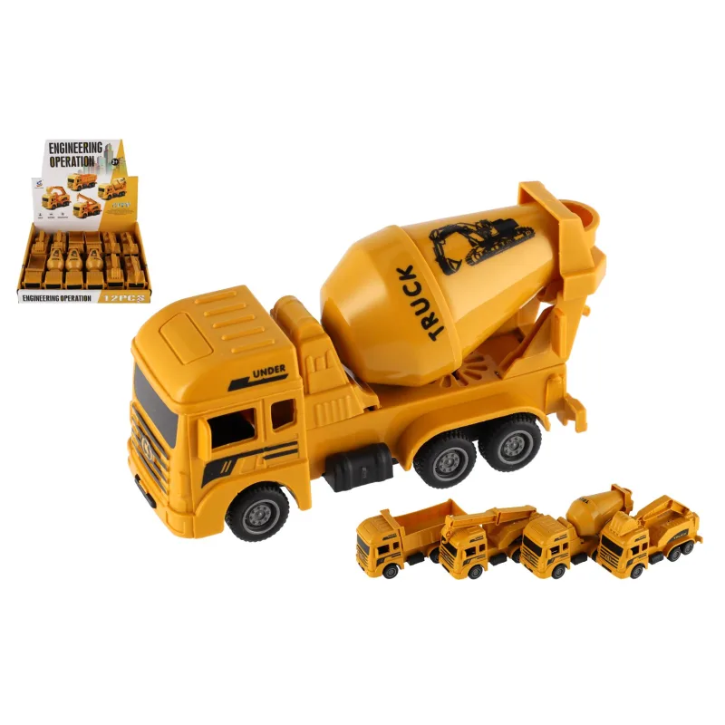 Teddies Auto stavebné plast 12cm na spätné natiahnutie 4 druhy