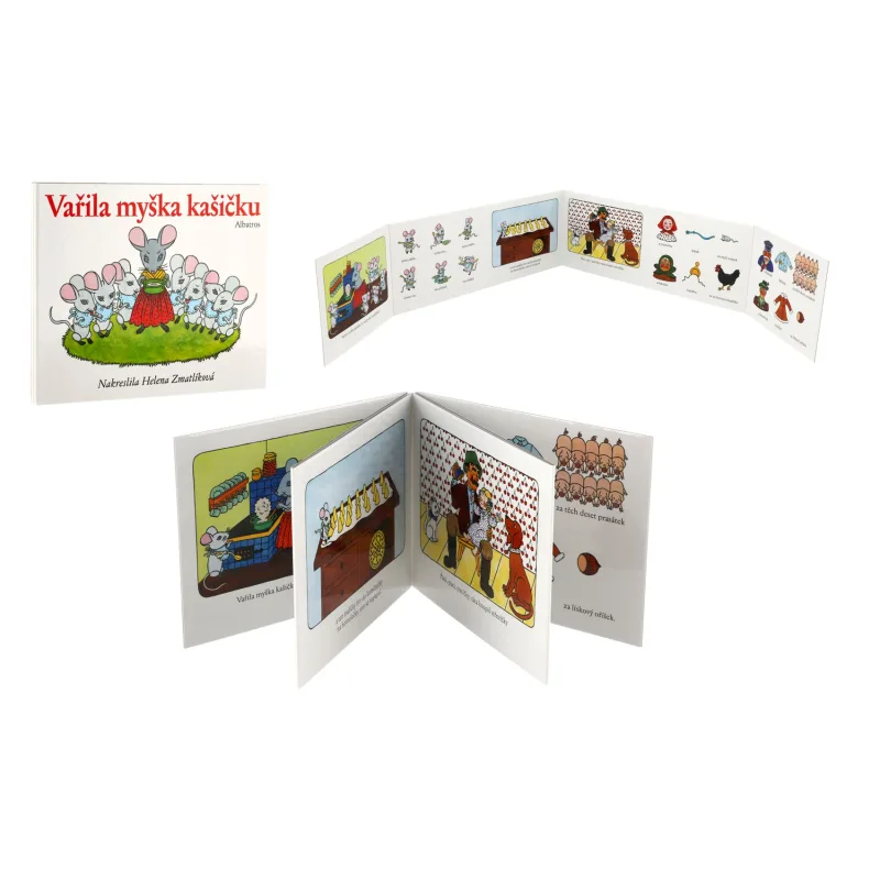 Albatros Knižka leporelo SK text Varila myška kašičku 16x12,5cm 24m+