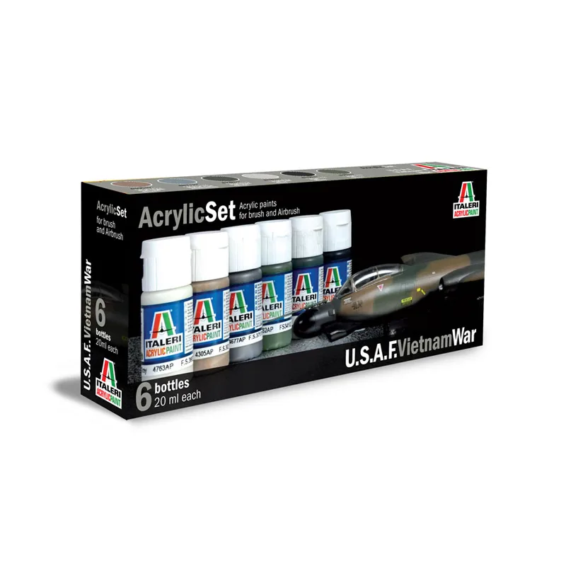 Italeri Taleri Sada akrylových farieb 443AP - U.S.A.F. VIETNAM WAR 6 ks