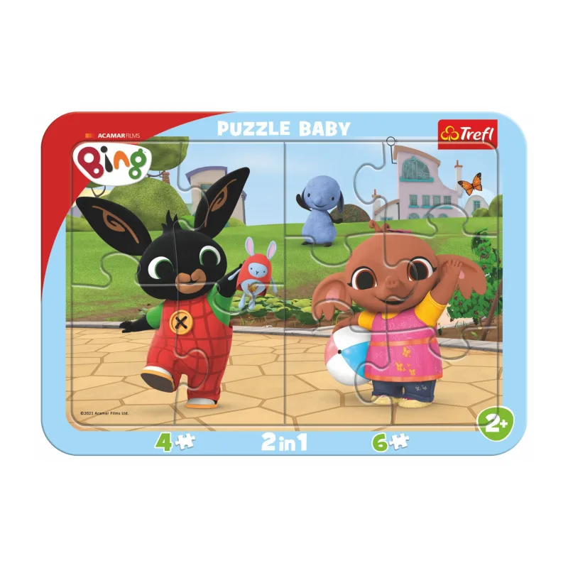 Trefl Puzzle doskové 2v1 Zajačik Bing 10 dielikov 33x23cm vo fólii 24m+