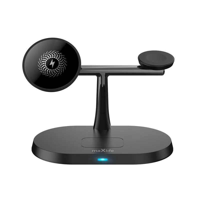 FOREVER Bezdrátový nabíjecí stojánek 3v1 Maxlife MXWC-03 15W černý ATCWIRPAD15WML03BK