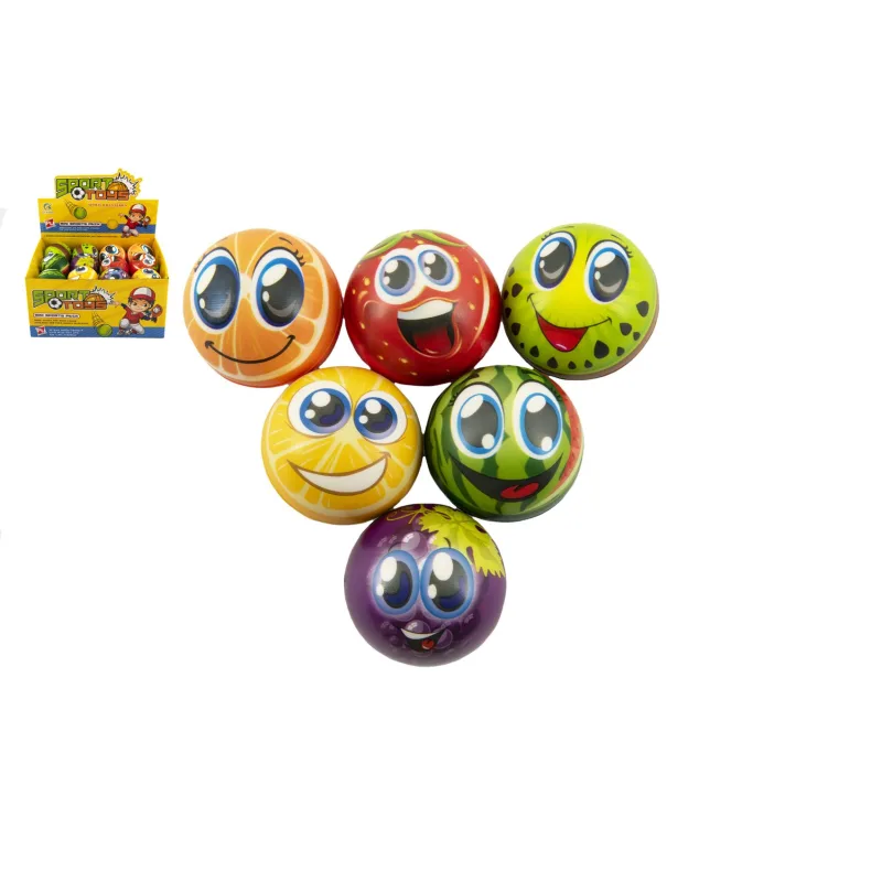 Teddies Loptička 6 cm pena mix druhov v sáčku 24 ks v boxe