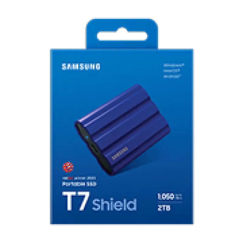 Samsung T7 Shield/2TB/SSD/Externí/2.5"/Modrá/3R MU-PE2T0R/EU