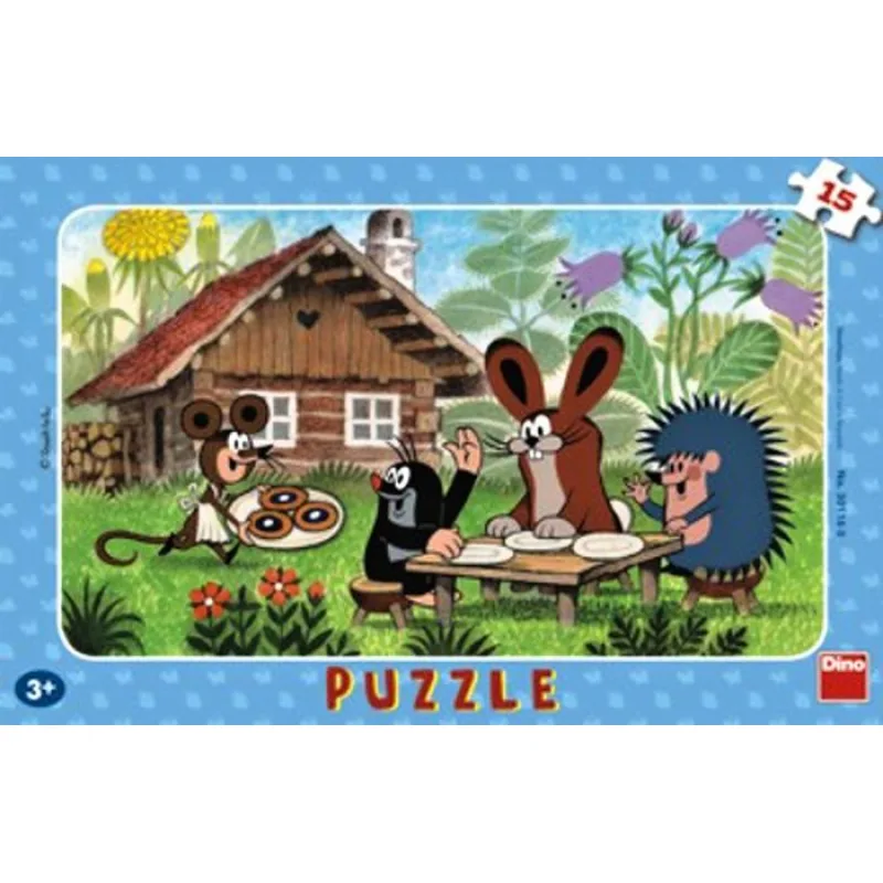 Deskové puzzle Dino 15 dílků - Krtek na návštěvě