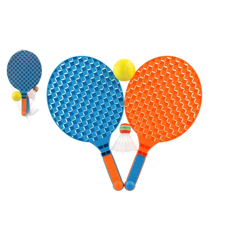 Teddies Sada na soft tenis 2 rakety plast 40cm + loptička, košíček v sieťke