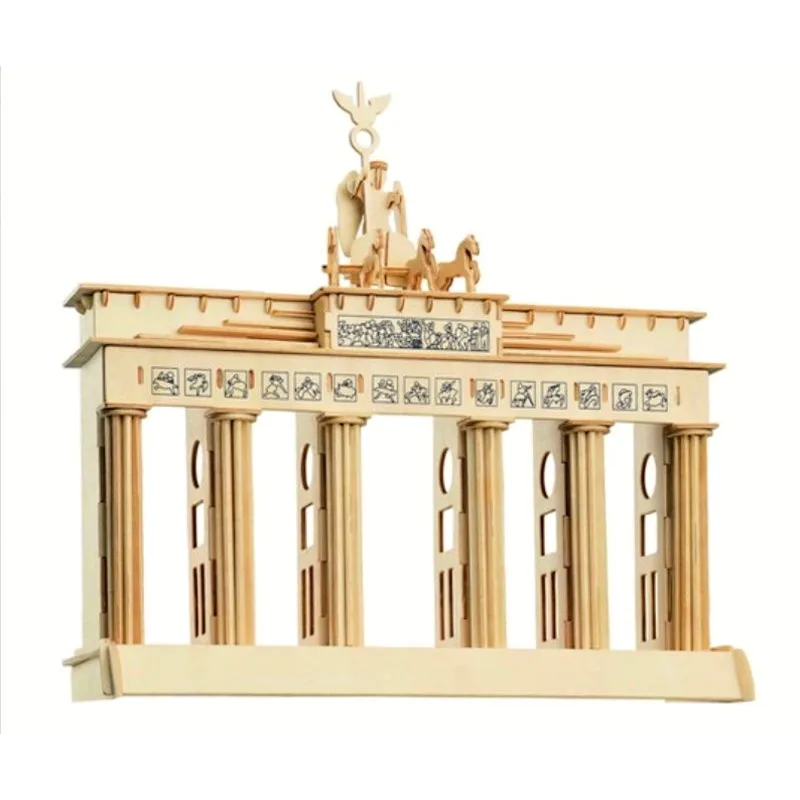 Woodcraft dřevěné 3D puzzle - Brandenburgská brána, 34 x 34 x 12 cm