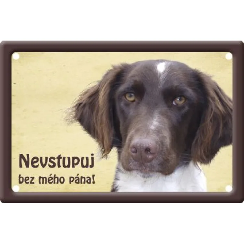 Plechová psí cedule, Musterlandský ohař, Nevstupuj bez mého pána!