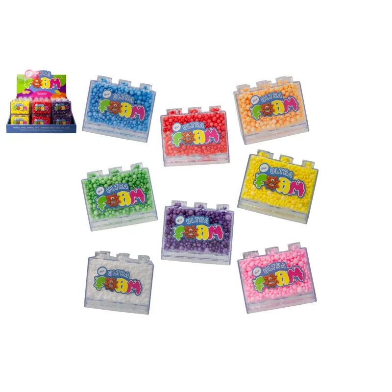 Modelovacia hmota Ultra foam antistresový sliz mix farieb v plastovej krabičke 24ks v krabici