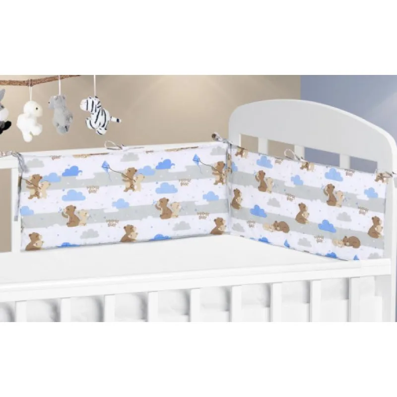 Bellatex Mantinel do dětské postýlky, Medvídek světlá modrá - 60x28 cm