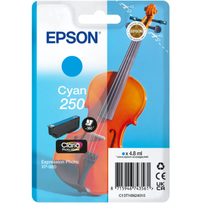 Epson Singlepack Cyan 250 ink C13T16N24010