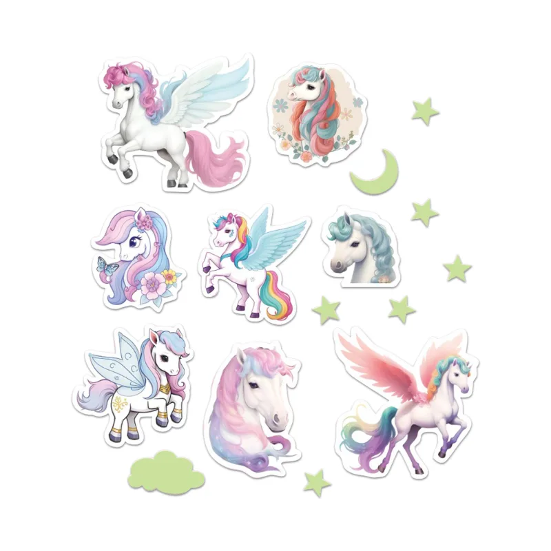 Rappa Dekorace na stěnu jednorožci svítící ve tmě