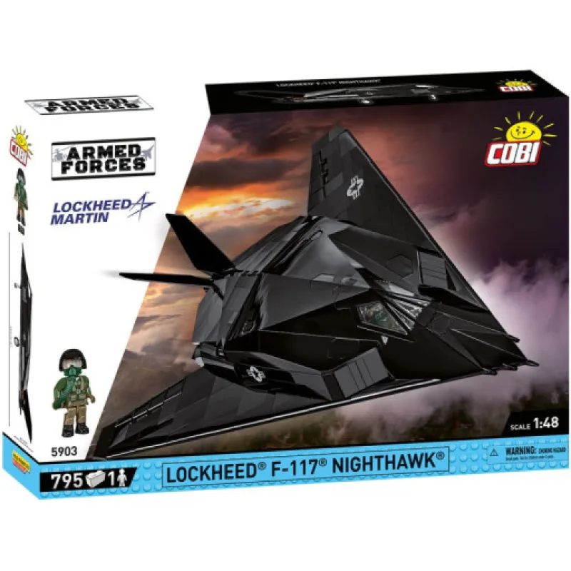 Cobi 5903 Armed Forces Lockheed F-117 Nighthawk, 1:48, 795 kostek, 1 figurka