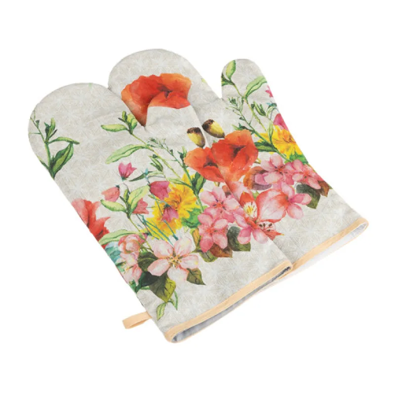 Bellatex Grilovací rukavice 2ks, Květ letní - 20x36 cm