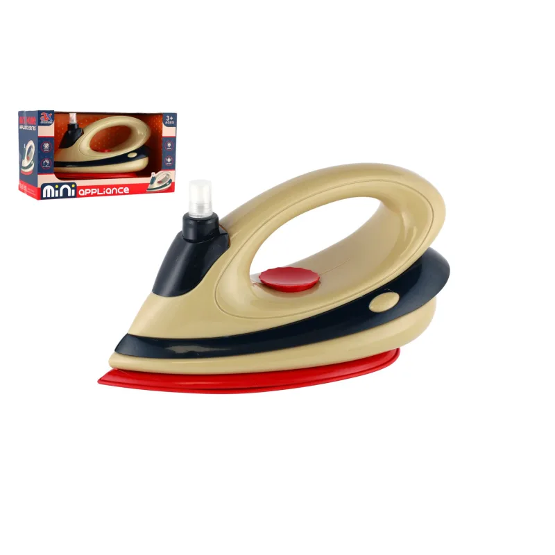 Teddies Žehlička plast 21cm s rozprašovačom na batérie s vibráciou v krabici 26x15x13cm