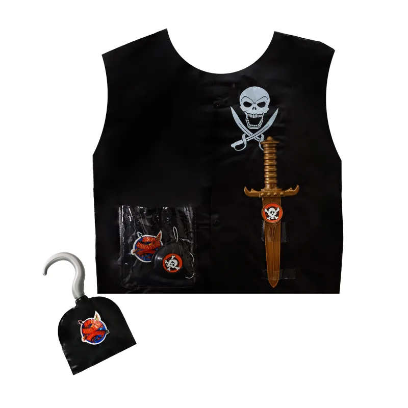 Rappa Detská súprava vesta pirátska s príslušenstvom