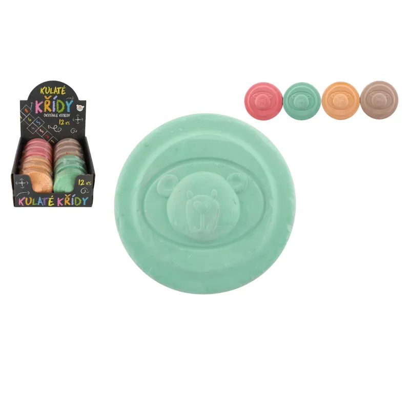 Teddies Kriedy okrúhle farebné chodníkové mix farieb vo fólii