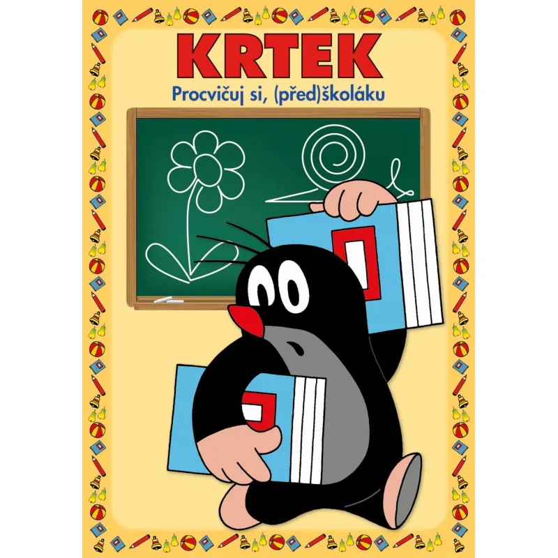 Akim Giochi Preziosi Stierateľný zošit "Precvičuj si (pred)školáka" + stierateľný popisovač- Krtek