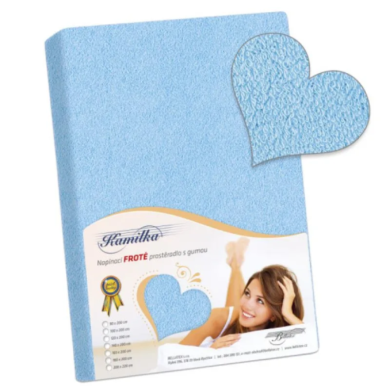 Bellatex Prostěradlo froté, světle modré - 120x200 cm
