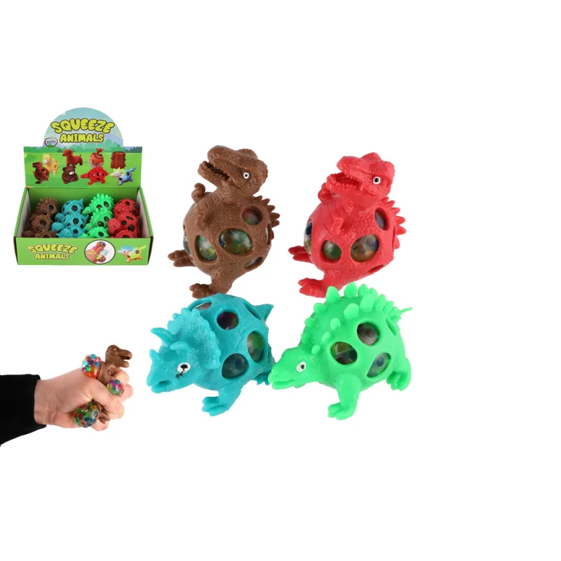 Teddies Dinosaurus antistresový mačkací sliz 7x5cm 4 farby