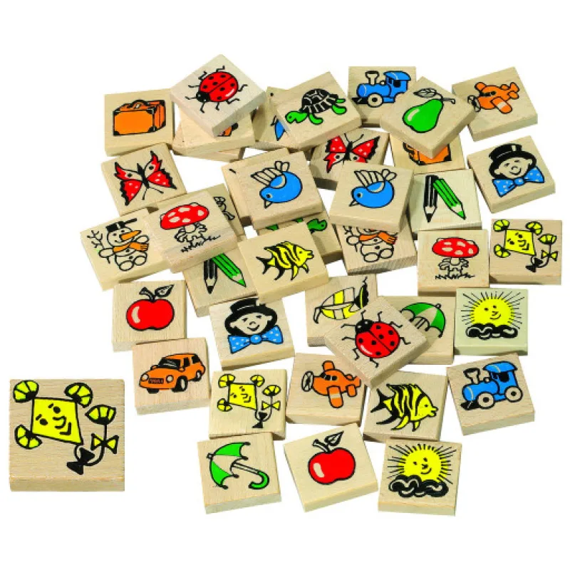Detoa Dřevěné pexeso s obrázky, 40ks